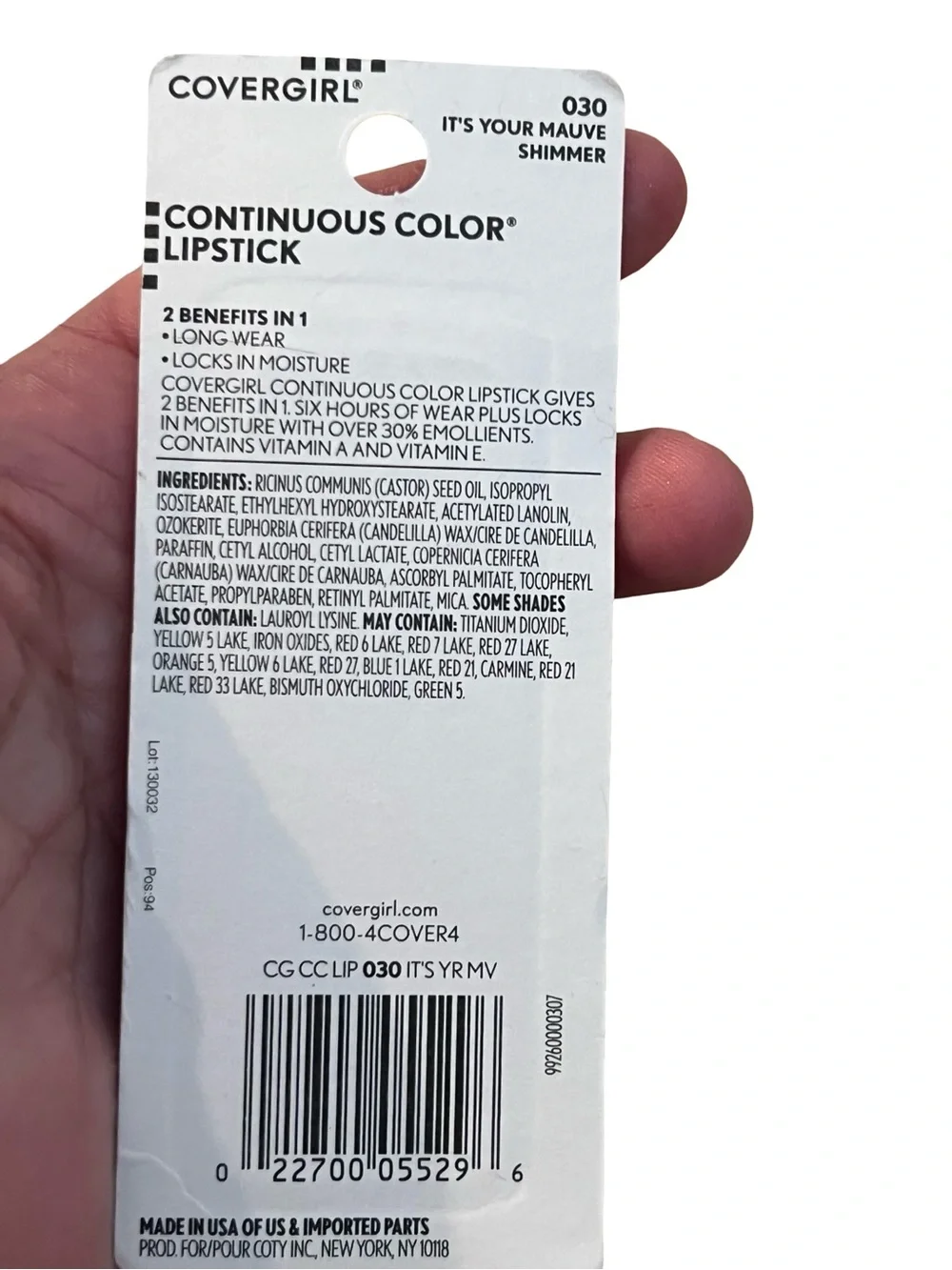 COVERGIRL It's Your Mauve Shimmer Lipstick FINAL PRICE DROP